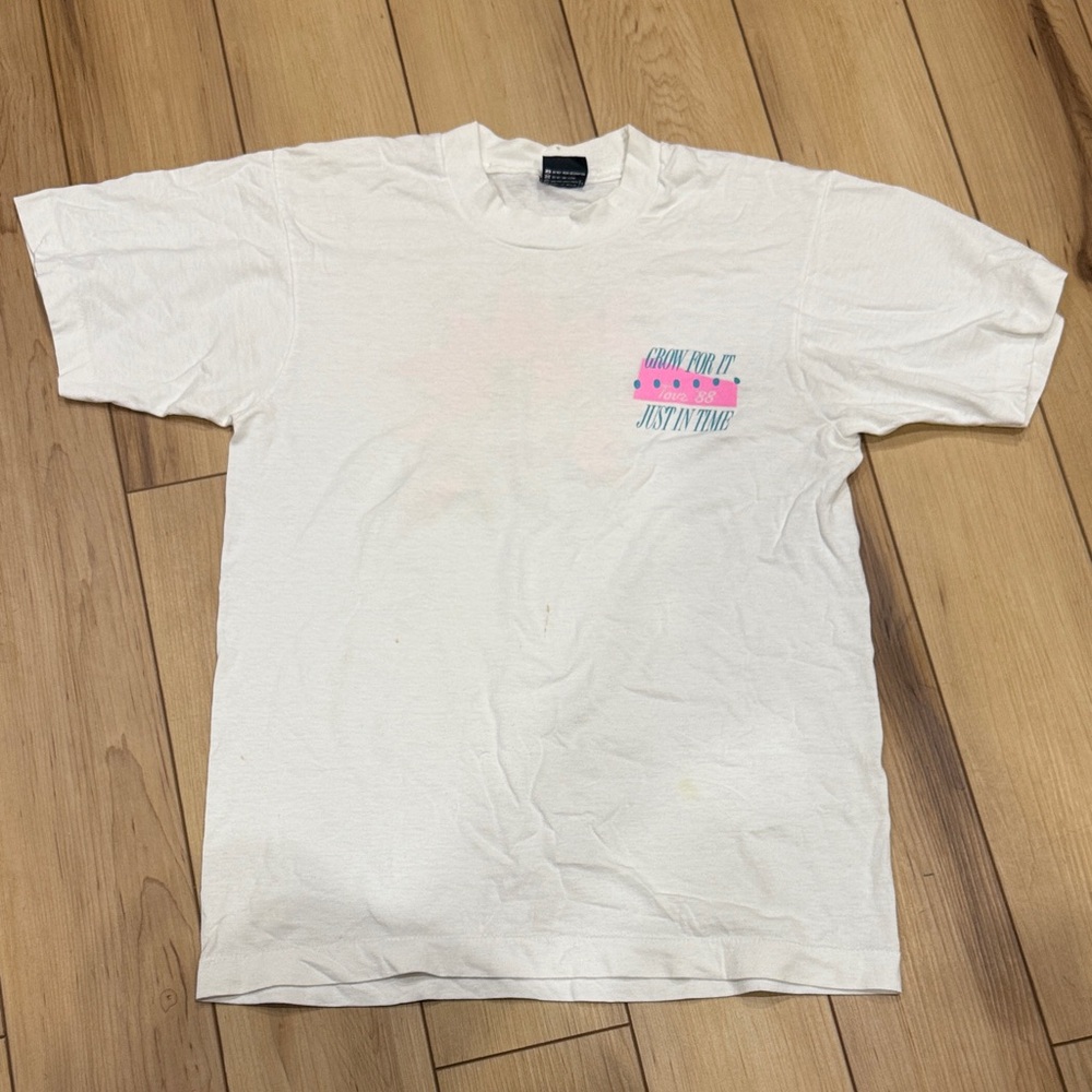 Grow For It Just In Time Tour White Graphic T-Shirt 1988